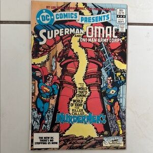 DC Comics Superman and OMAC Comic with Red and Blue Cover